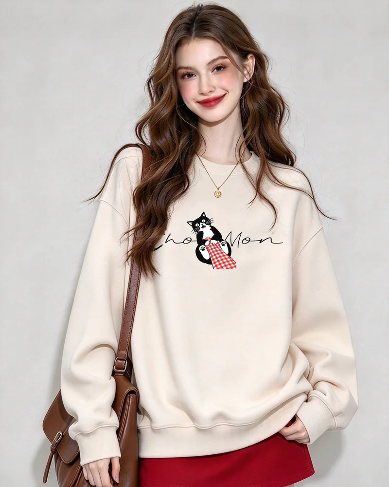 奶牛猫 极限拉扯 卫衣 Cow Cat Tug Crewneck