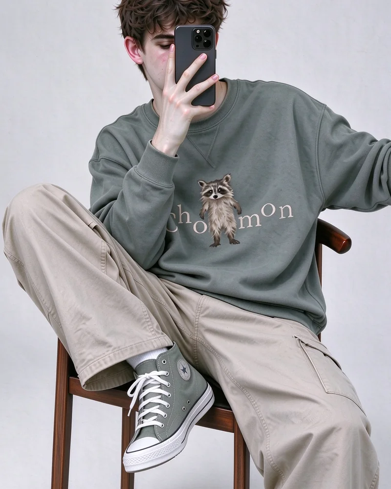 潦草小浣熊 卫衣 Scruffy Raccoon Crewneck