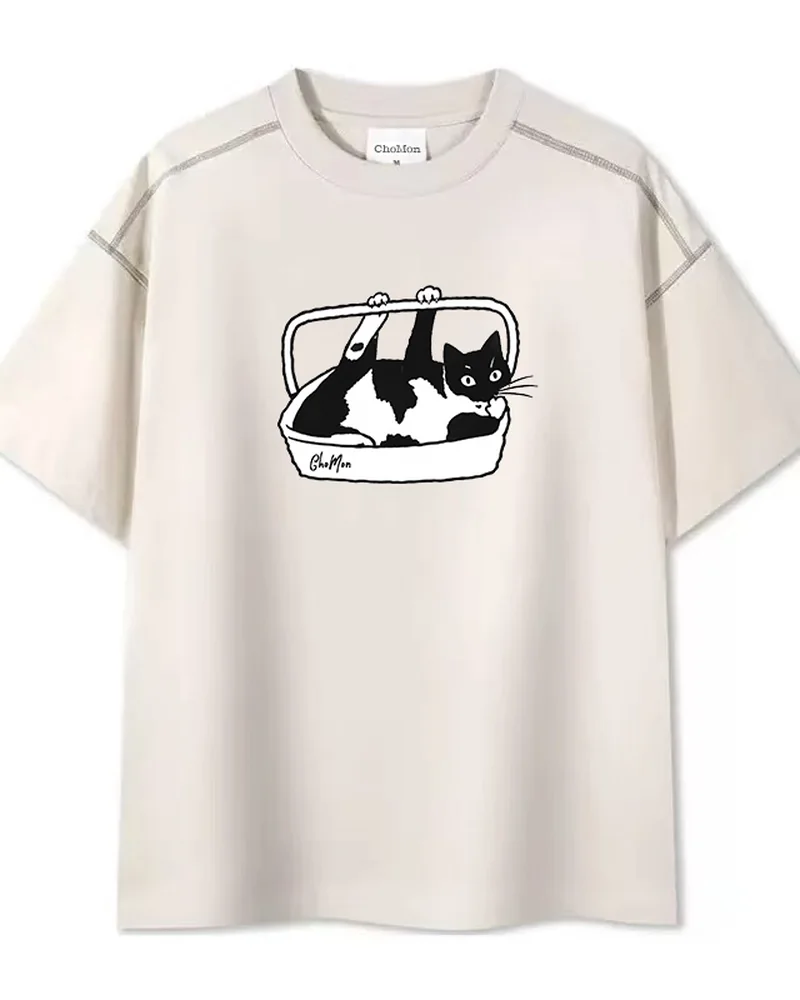 奶牛猫 明线T恤 图 3